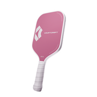 Pink paddle with white handle and Kourtcraft logo on a white background